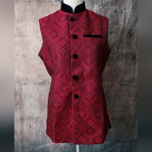 Brocade And Velvet Button Up Kurta